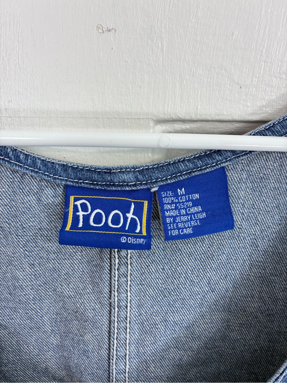 VTG Disney Denim Overall Dress with Winnie the Pooh & Tigger Embroidery Medium - Picture 3 of 13